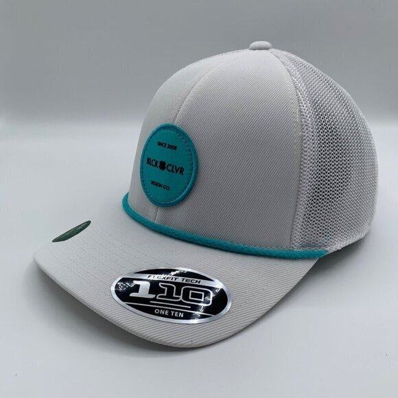 Black Clover Live Lucky Mens White Engraved 4 Snapback Trucker Hat New - Picture 1 of 6